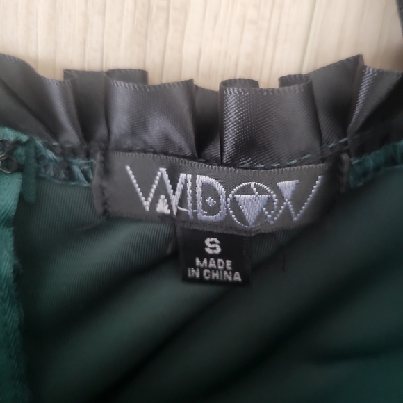 Dolls Kill Blind Faith Velvet Dress by Widow – Velvet Mini Dress with Lace Trim - Picture 2 of 3